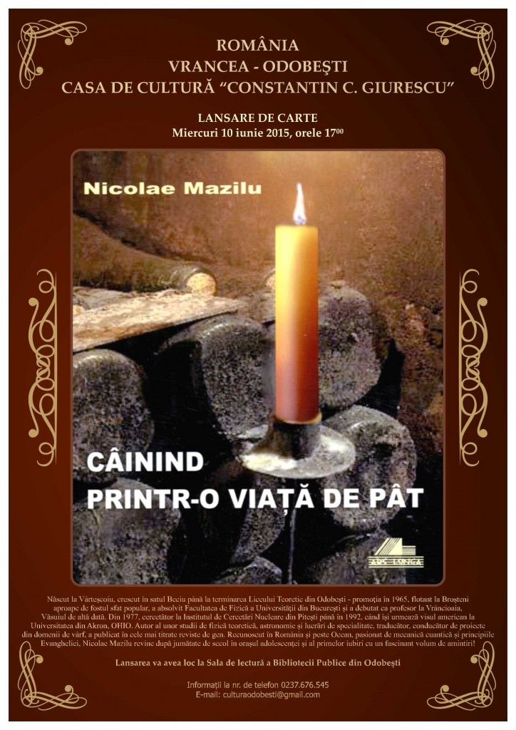 Lansarea volumului de amintiri ”Câinind printr-o viaţă de pât”