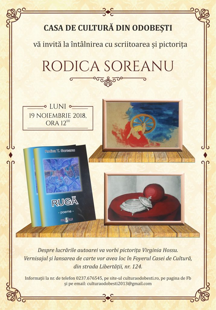 Întâlnire cu scriitoarea și pictorița Rodoca T. Soreanu
