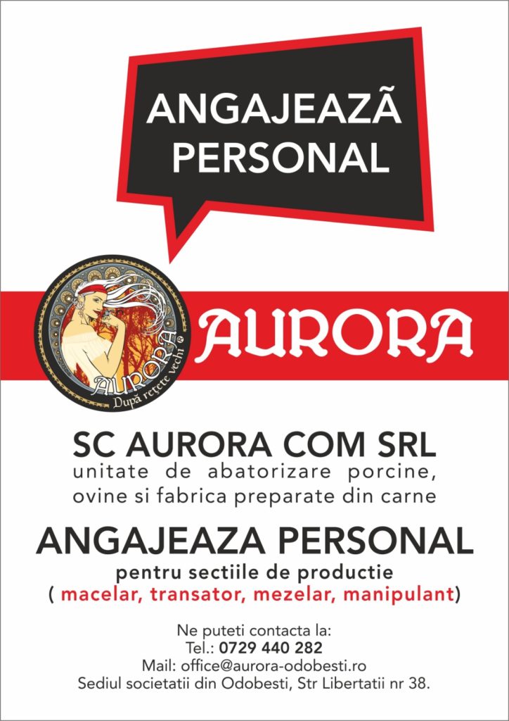 AURORA angajeaza personal