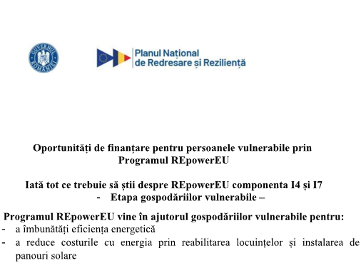 Oportunități de finanțare pentru persoanele vulnerabile prin Programul REpowerEU