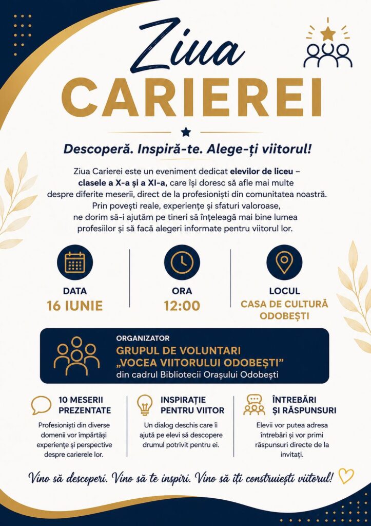 Ziua Carierei – un pas important în orientarea profesională a tinerilor din Odobești