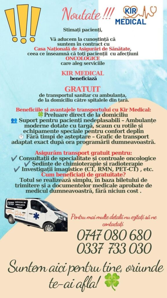 Transport sanitar gratuit pentru pacienții oncologici